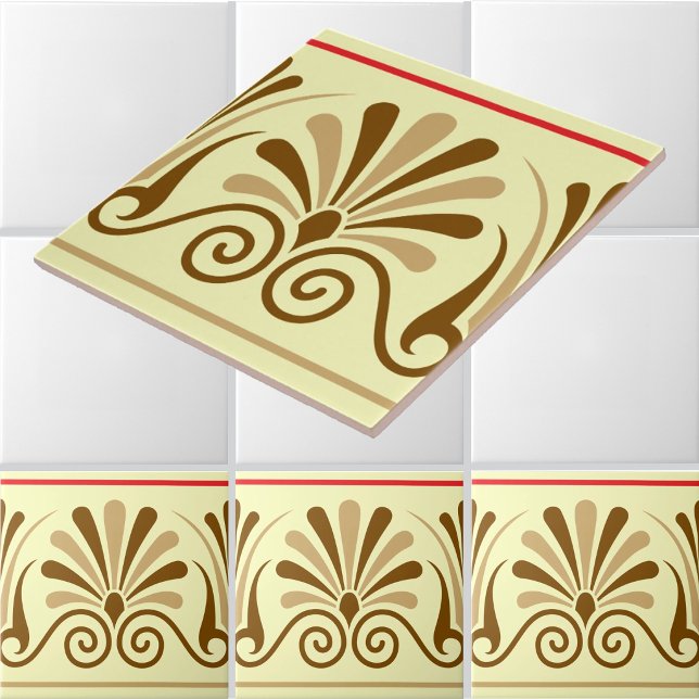 Greek Athens Customisable Colours Frieze Pattern Ceramic Tile (Creator Uploaded)