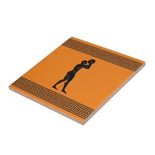 Greek Athlete Basketball Ceramic Tile