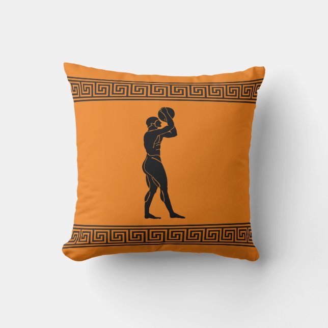 Greek Athlete - Basketball Throw Pillow (Front)