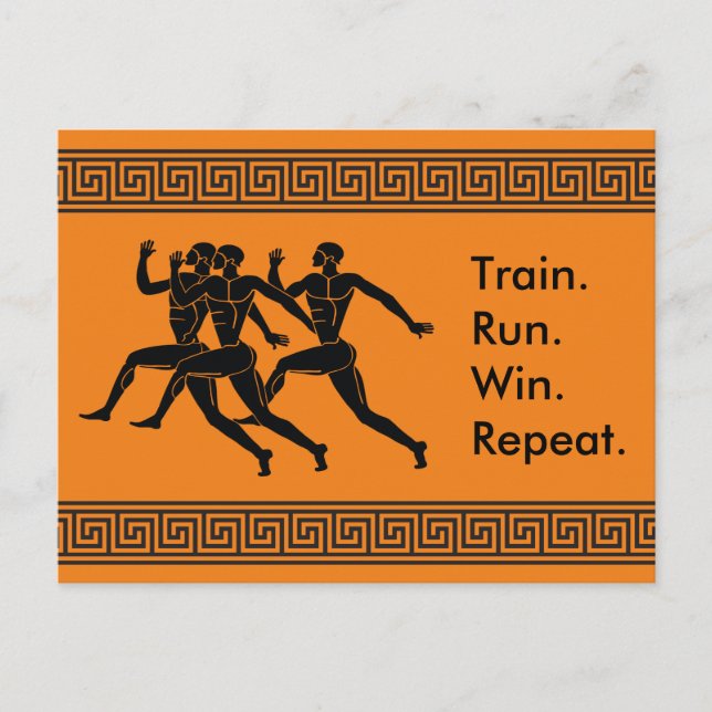Greek Athlete Sports Running Winning Formula Postcard (Front)