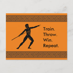 Greek Athlete Sports Throwing Winning Formula Postcard