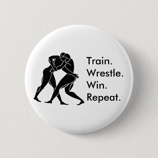 Greek Athlete Sports Wrestling Winning Formula 6 Cm Round Badge (Front)