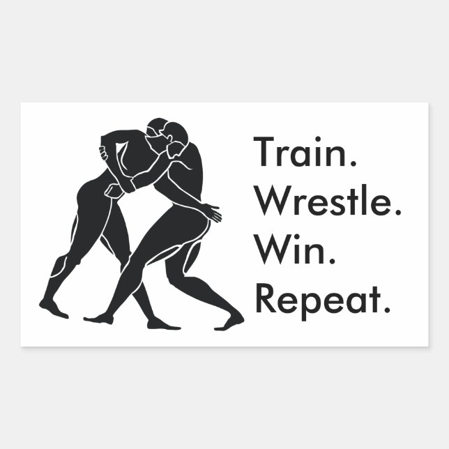 Greek Athlete Sports Wrestling Winning Formula Rectangular Sticker (Front)