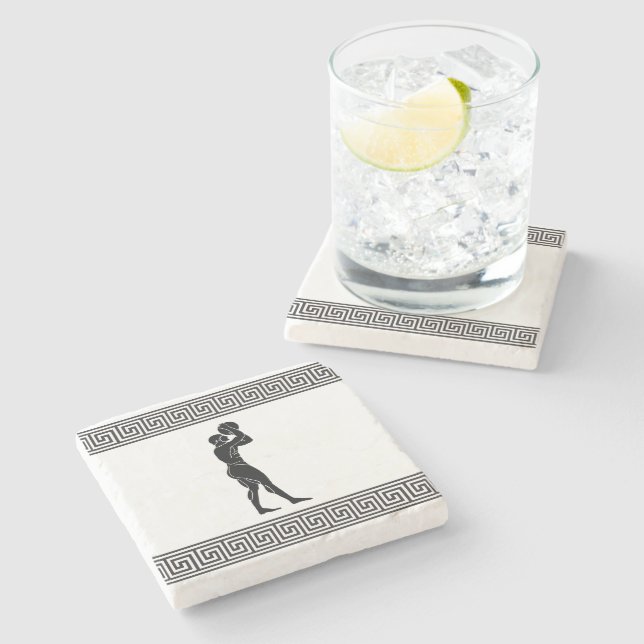 Greek Athletes - Basketball Player White Coaster (Side)
