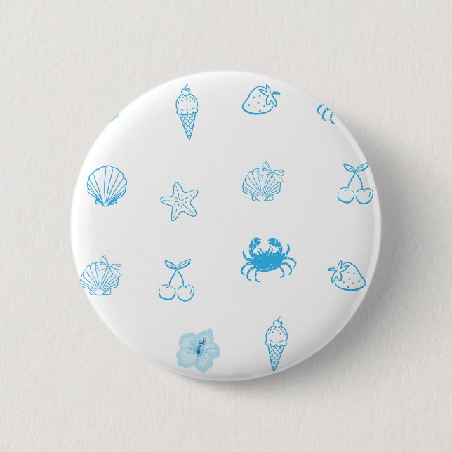 Greek Beach Minimalist 6 Cm Round Badge (Front)
