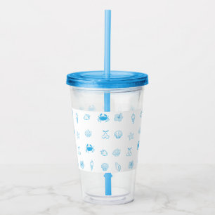 Greek Beach Minimalist Acrylic Tumbler