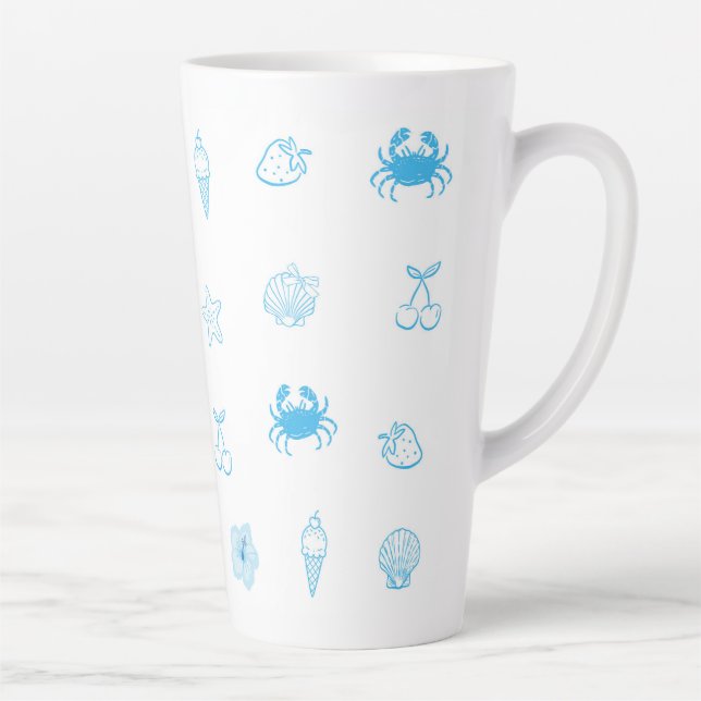  Greek Beach Minimalist Latte Mug (Right)