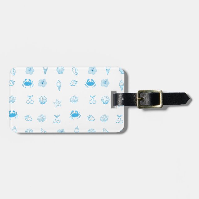Greek Beach Minimalist Luggage Tag (Front Horizontal)