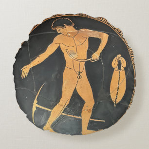 Greek bear round cushion