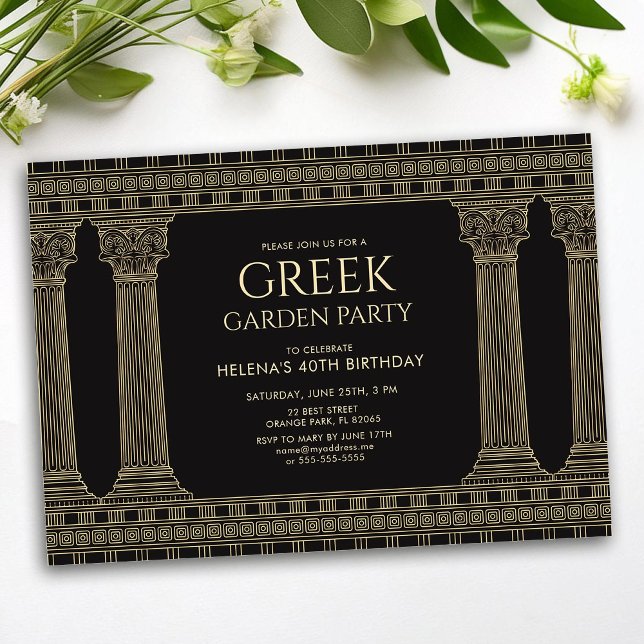Greek Birthday Party with Custom Colour Graphics Invitation (Creator Uploaded)