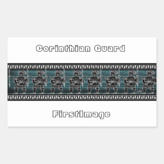 Greek Black Figure Guard Rectangular Sticker