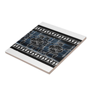 Greek Black Figure Troop Ceramic Tile