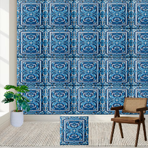 Greek Blue and White Tile Pattern Backsplash
