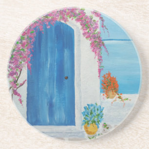Greek Blue Door Coaster