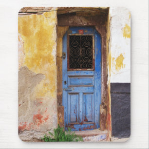 Greek Blue Door - Crete Mouse Pad