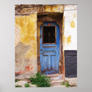 Greek Blue Door in Greece Poster