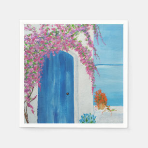 Greek Blue Door Napkin