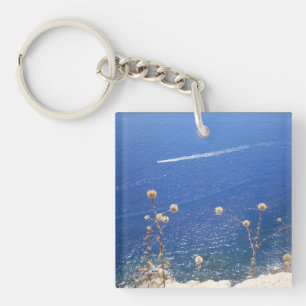 Greek Blue Sea Acrylic Key Ring