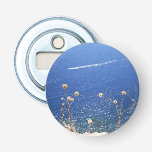 Greek Blue Sea Button Bottle Opener