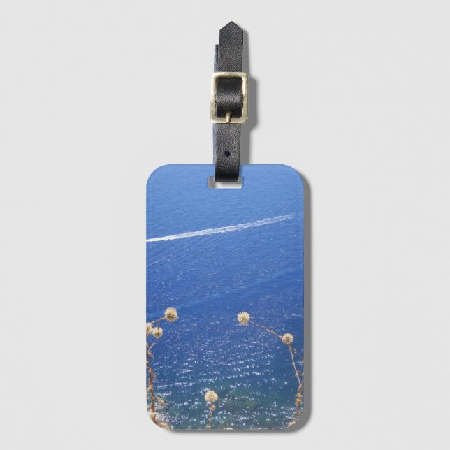 Greek Blue Sea  Luggage Tag (Front Vertical)