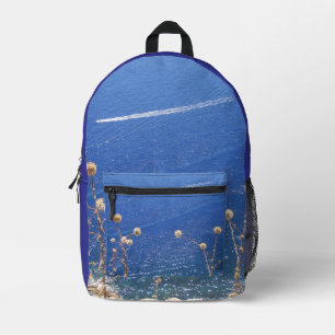 Greek Blue Sea Printed Backpack