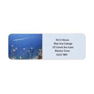 Greek Blue Sea Return Address Label