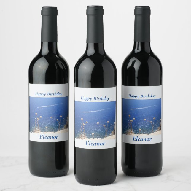 Greek Blue Sea  Wine Label (Bottles)