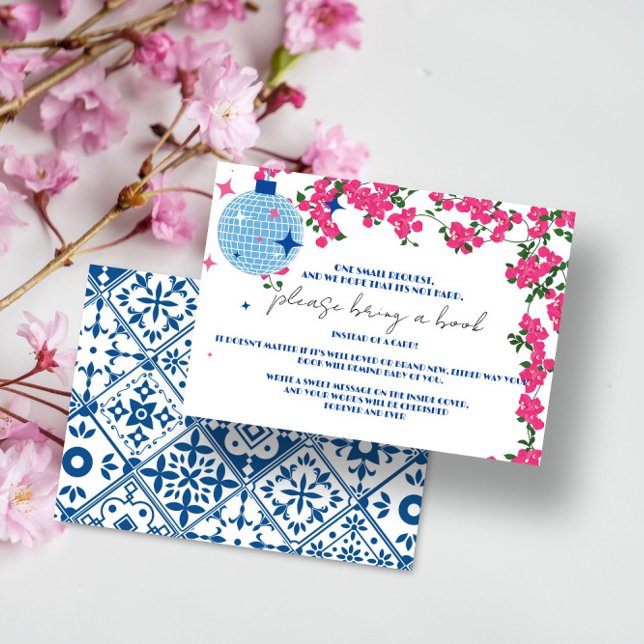 Greek Bougainvillea baby shower Book Request Enclosure Card (Creator Uploaded)