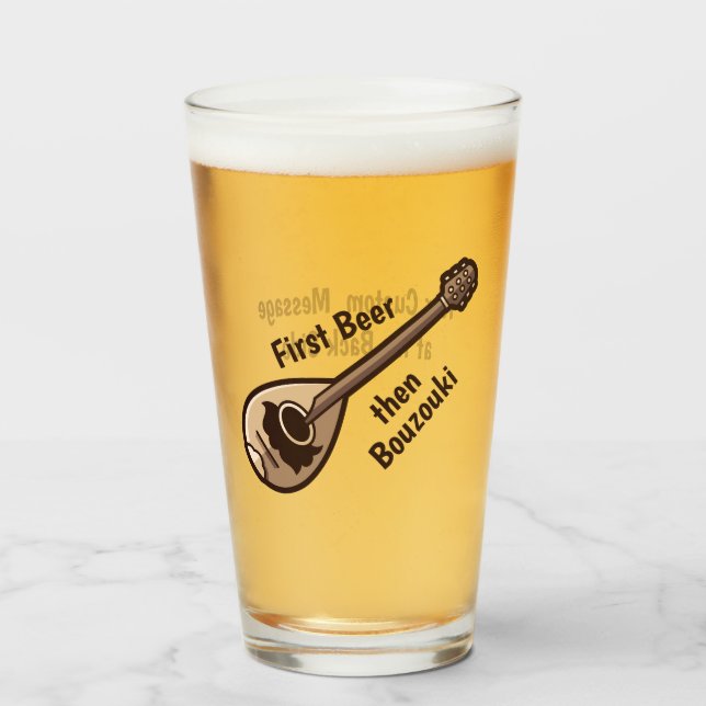 Greek Bouzouki Glass (Front Filled)