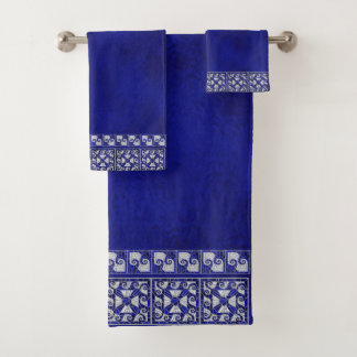 Greek Broken Tile Mosaic Art Border Bath Towel Set