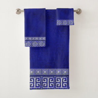 Greek Broken Tile Mosaic Art Border Bath Towel Set