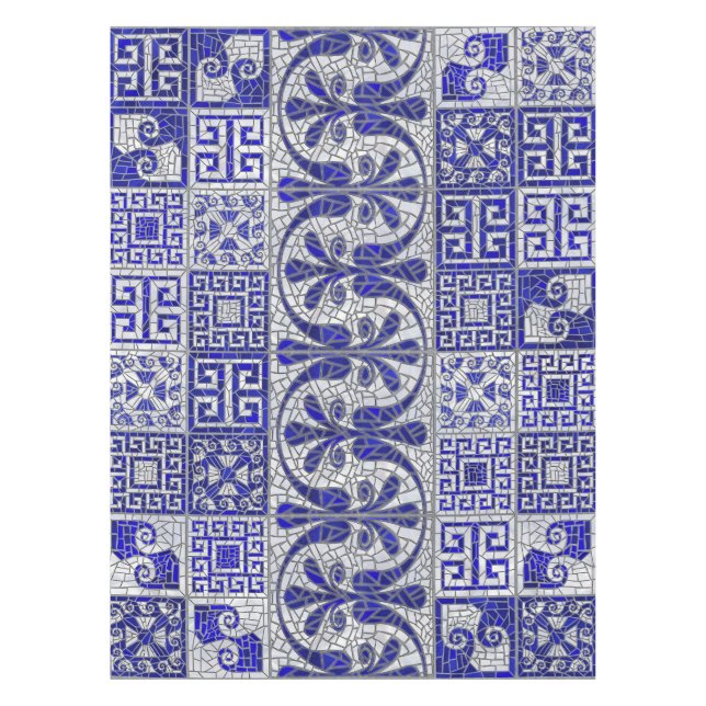 Greek Broken Tile Mosaic Art  Tablecloth (Front)