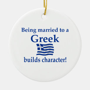 Greek Builds Character Ceramic Tree Decoration
