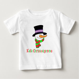 Greek Christmas Snowman Baby T-Shirt