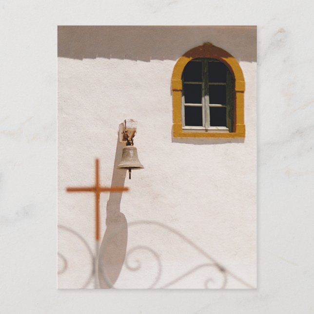 Greek Church With Cross Save The Date Announcement Postcard (Front)