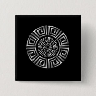 Greek Circle Drawing 15 Cm Square Badge