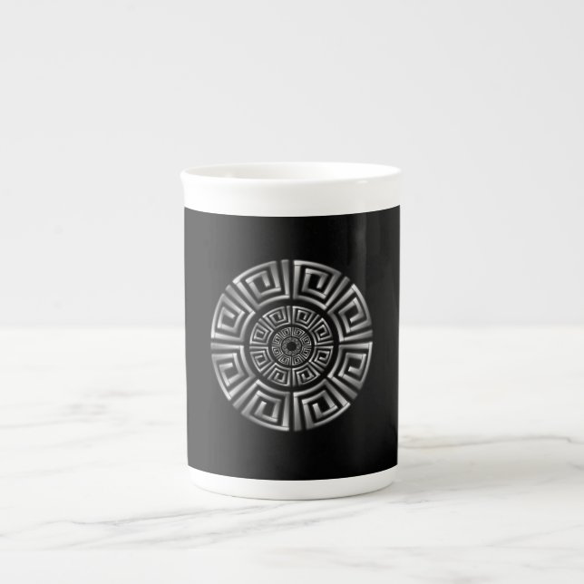Greek Circle Motif Bone China Mug (Front)