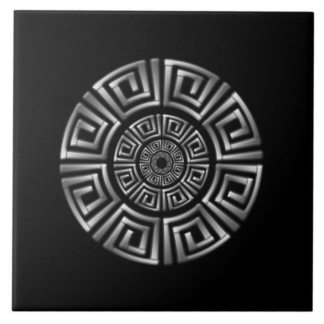 Greek Circle Motif Ceramic Tile (Front)