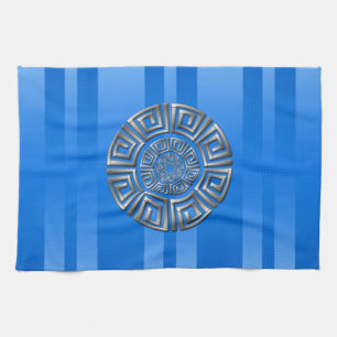 Greek Circle Motif Tea Towel