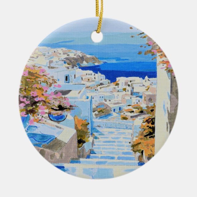 Greek Coast 3 ceramic ornament  (Front)