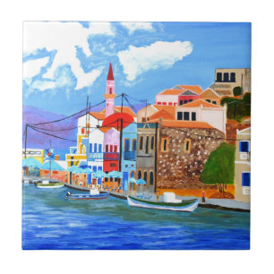 Greek coast ceramic tile