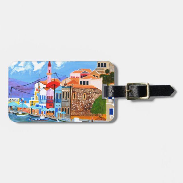 Greek coast luggage tag (Front Horizontal)