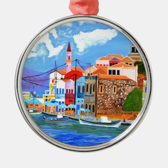 Greek coast metal tree decoration (Front)