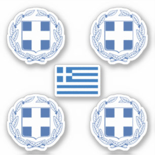 Greek coat of arms and flag Sticker
