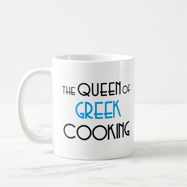 greek cooking queen coffee mug (Left)