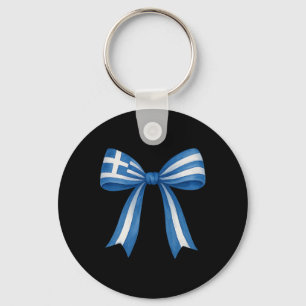 Greek Coquette Bow Greek Girl Greece Flag Greek Ea Key Ring