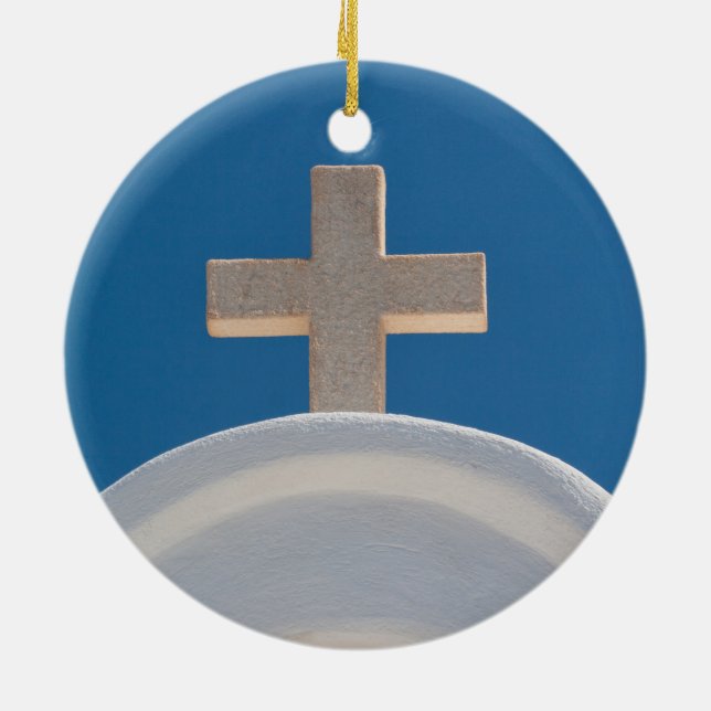 Greek Cross Ceramic Ornament (Back)
