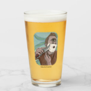 Greek Cyclops Knife Shaving Fantasy Art Glass Cup