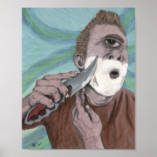 Greek Cyclops Knife Shaving Fantasy Wall Art Print