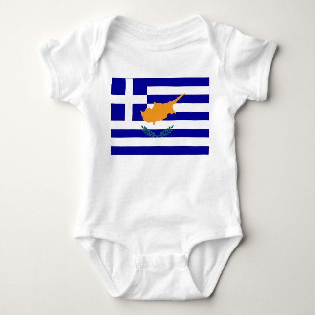 Greek Cyprus Flag Baby Bodysuit (Front)